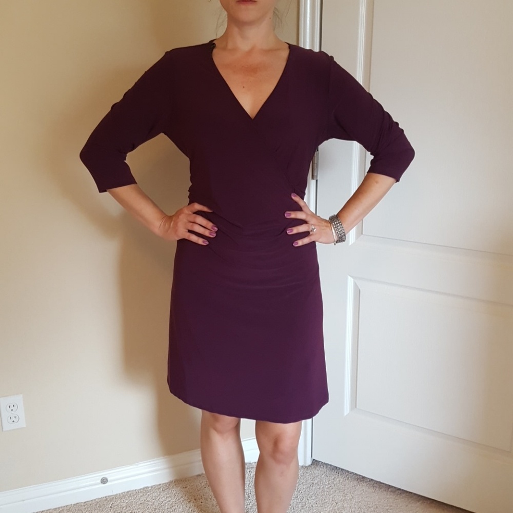 Purple wrap dress